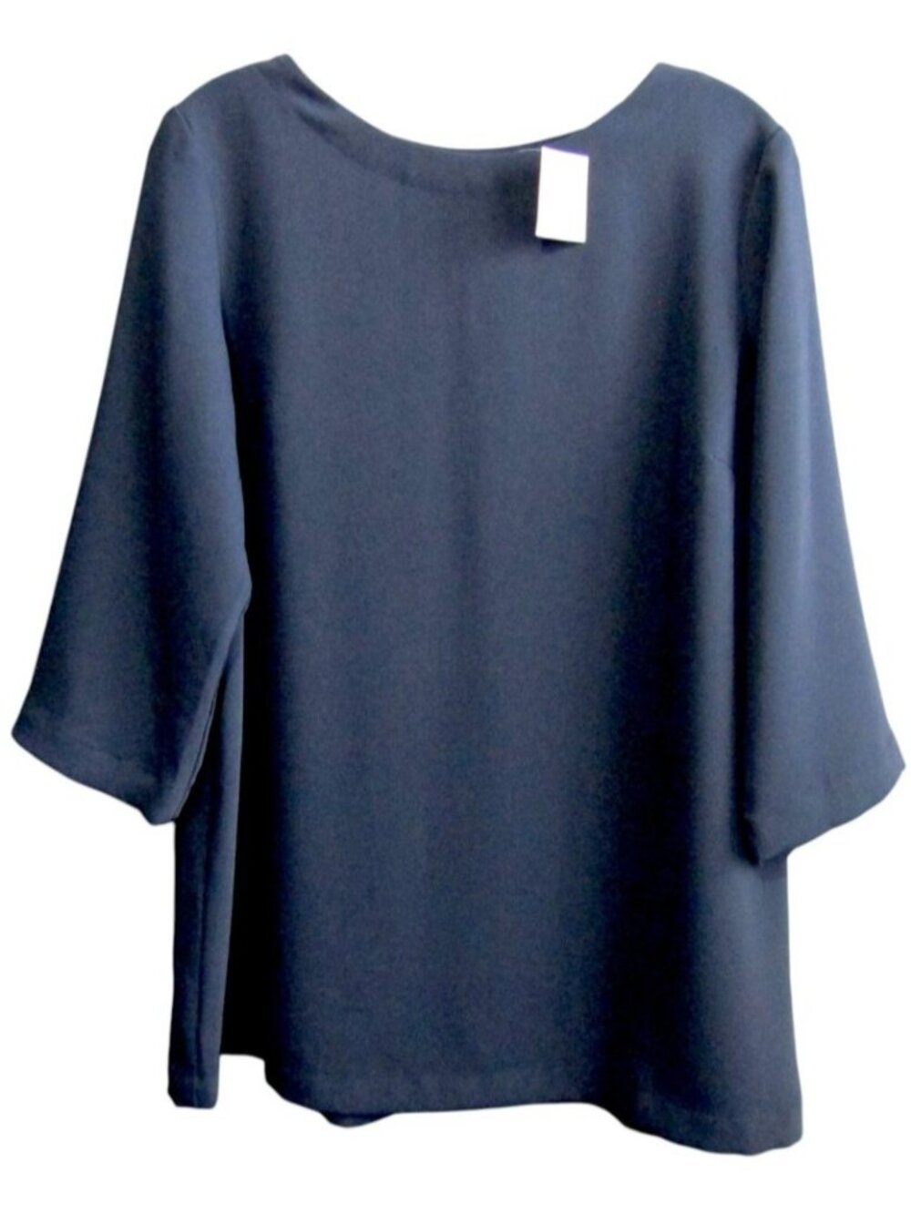 J Jill Wearever Easy Care Navy Blue Knit Tunic 3/4 Sleeve Top Size S New Tag